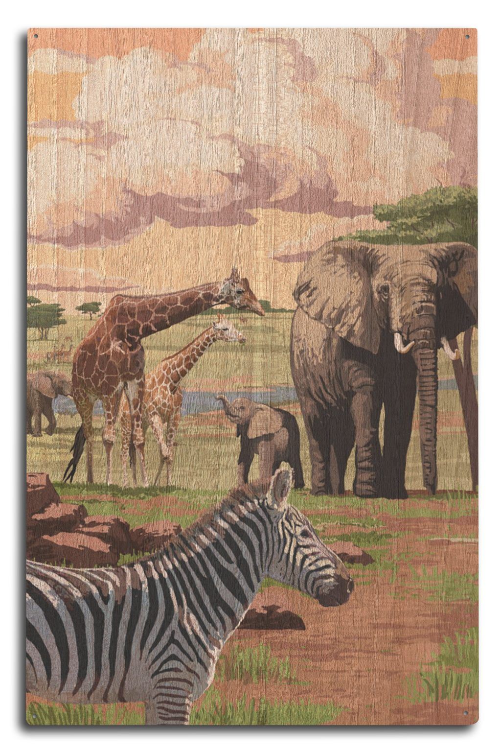 African Safari Poster Canvas Wall Art Print John Sneaker