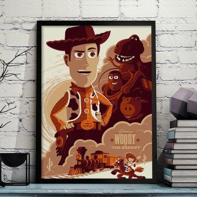 Toy Story Woody Art Poster, Toy Story Print, Disney Movie Poster ...