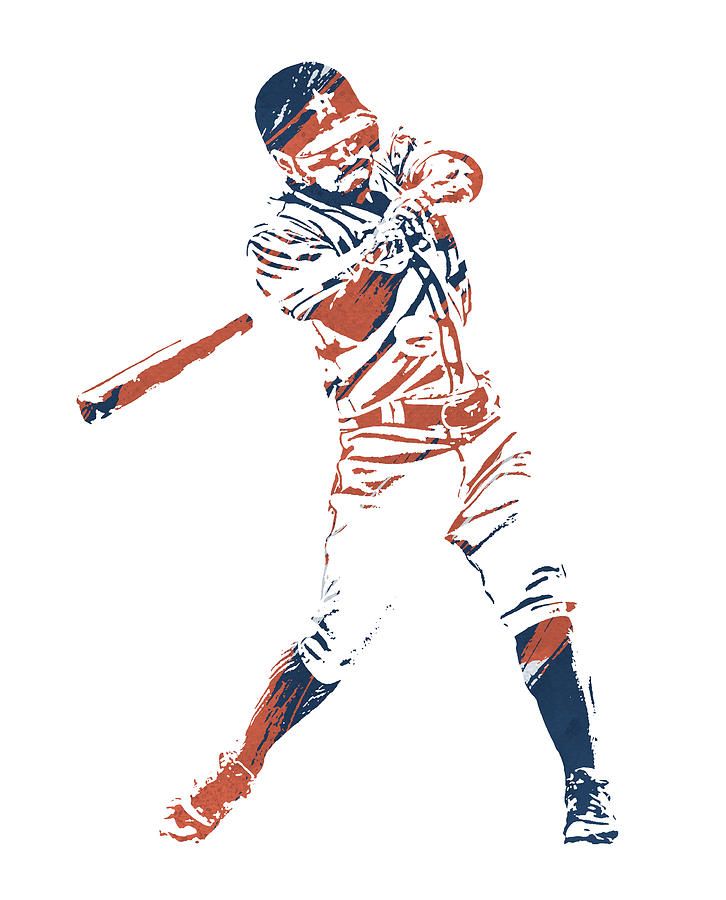 Jose Altuve Houston Astros Watercolor Strokes Pixel Art 1 – Poster ...