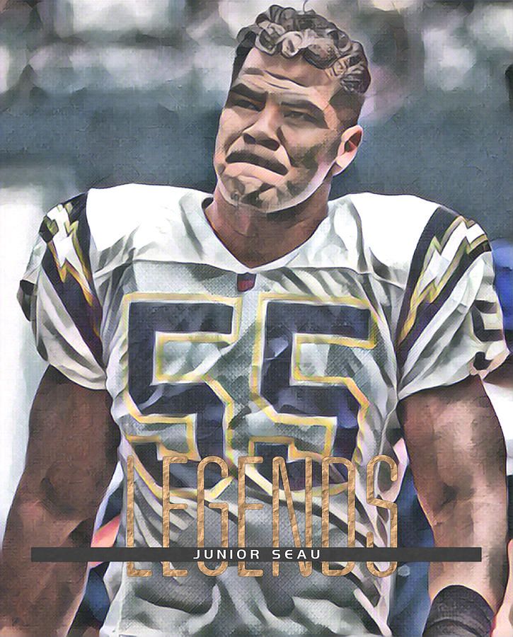 Junior Seau San Diego Chargers Abstract Art 55 Poster