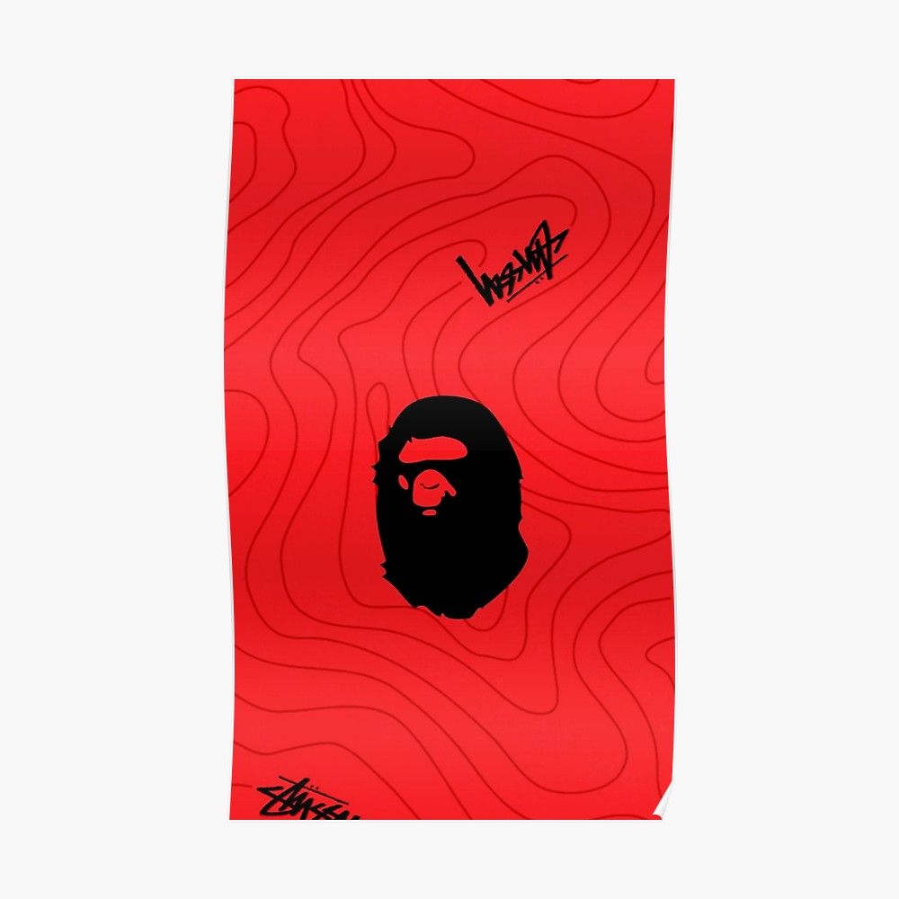 Bape X Stussy Poster Canvas Wall Art Print John Sneaker 