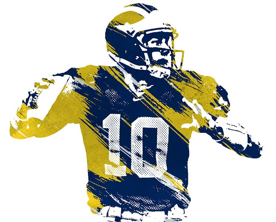 Tom Brady Michigan Wolverines Watercolor Strokes Pixel Art 1 Poster