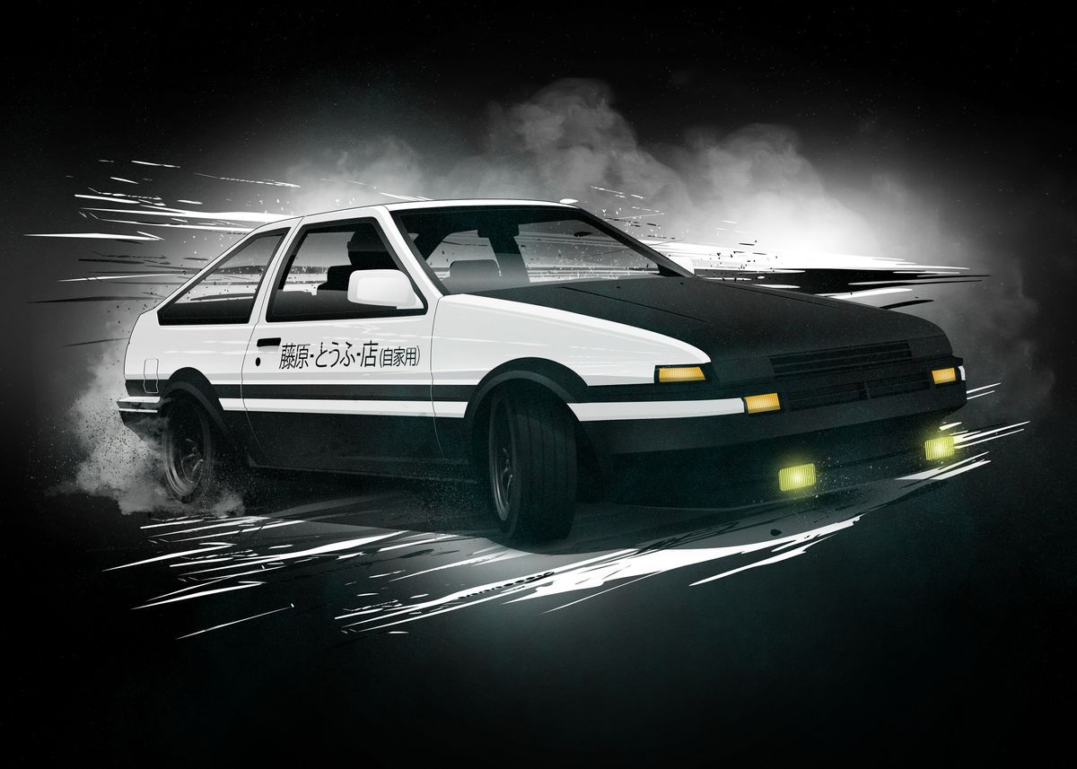 Через ае. Toyota ae86 Trueno initial d. Хачироку ае86. Тойота ае 86 Такуми. Toyota Trueno ae86 арт.