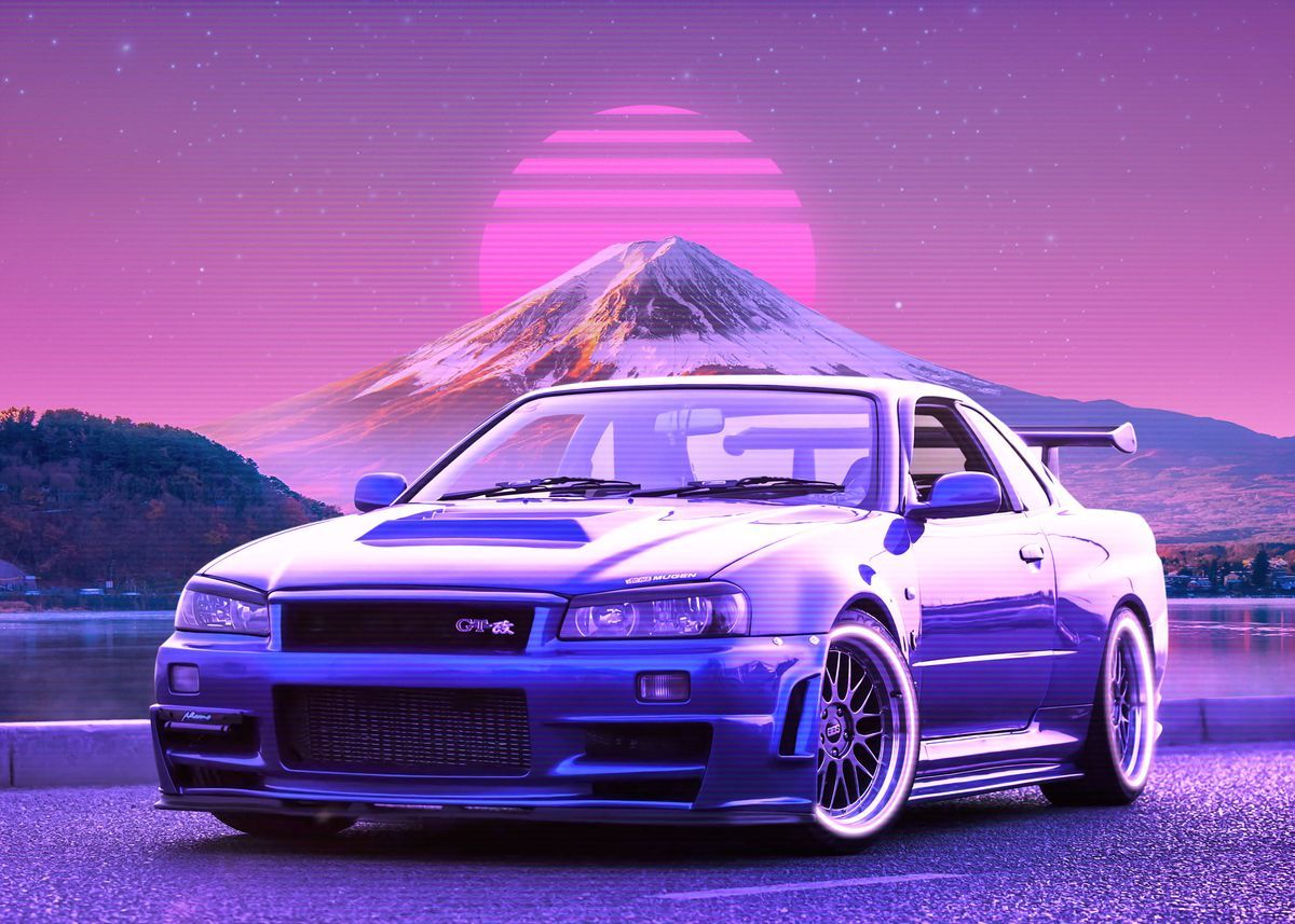 Skyline Fuji 1 - Car – Poster | Canvas Wall Art Print - John Sneaker