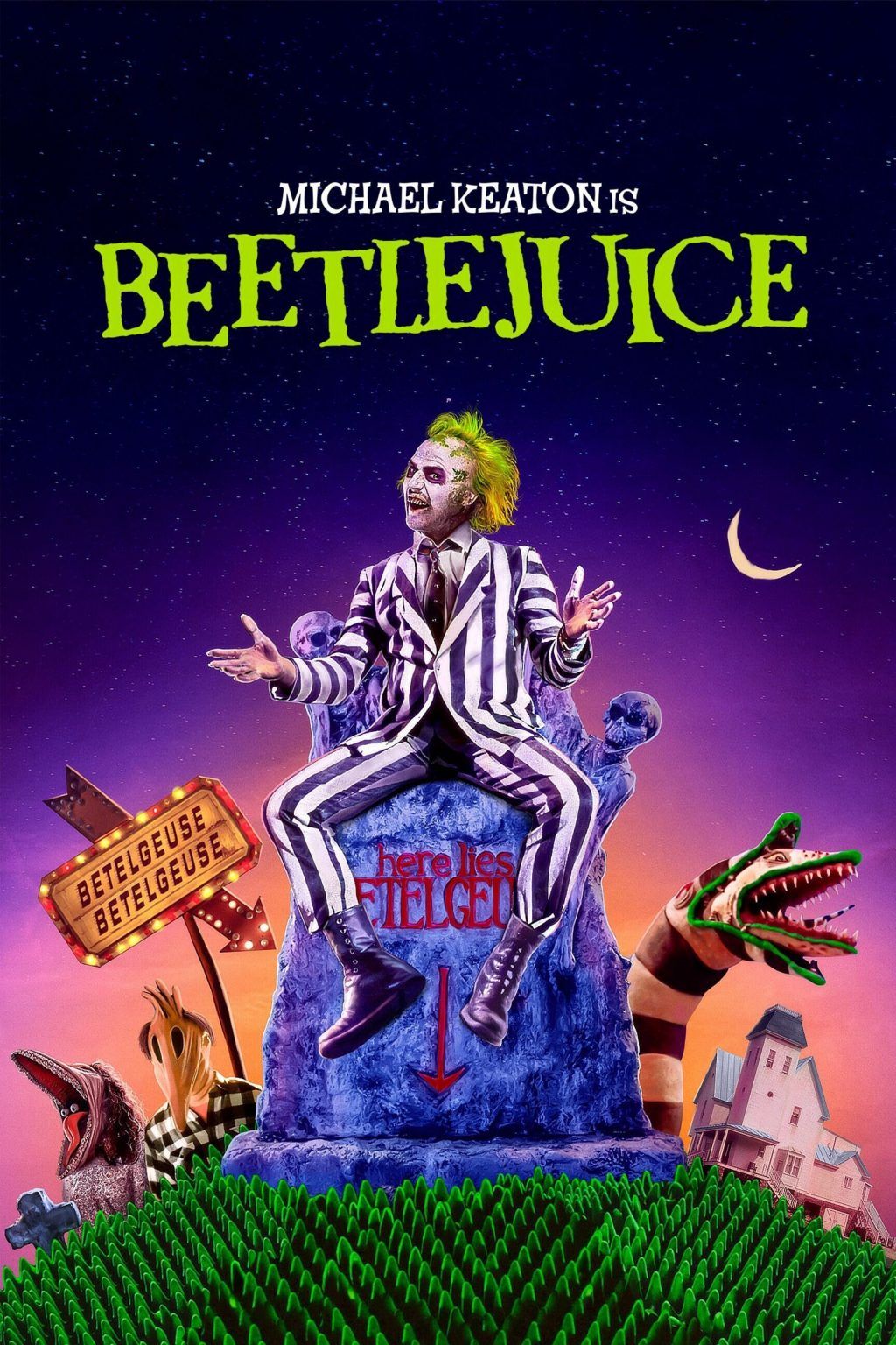 Beetlejuice Michael Keaton Movie Poster Poster Canvas Wall Art Print John Sneaker